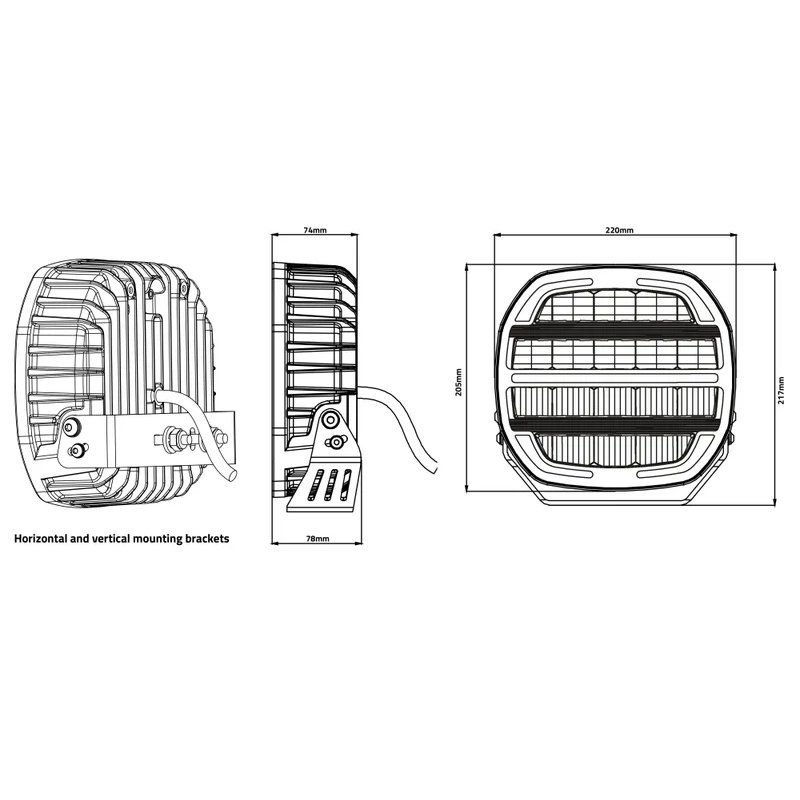 LED verstraler darklook/black 12-24V | 16.000lm | 3m. kabel