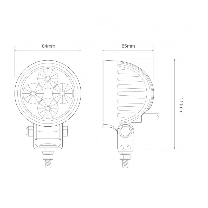 LED werklamp | 12 watt | 440 lumen | 12-24V | rood licht