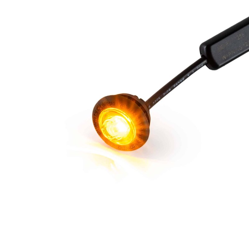 LED markeerlicht amber met R65 flitser 12-24V 200cm kabel