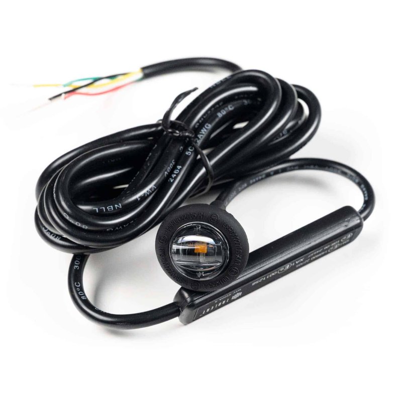 LED markeerlicht amber met R65 flitser 12-24V 200cm kabel