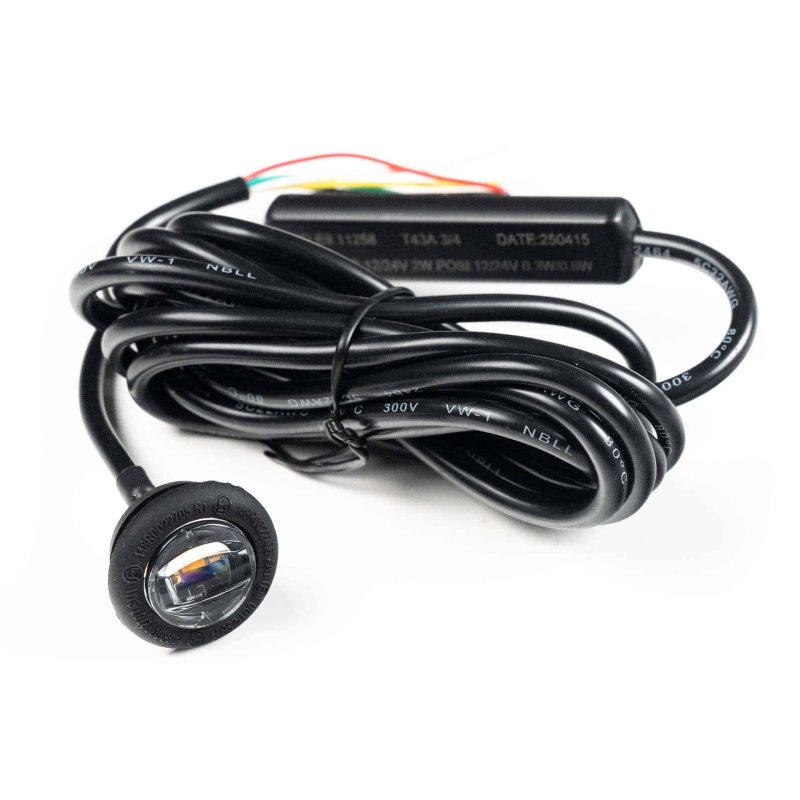 LED markeerlicht amber met R65 flitser 12-24V 200cm kabel