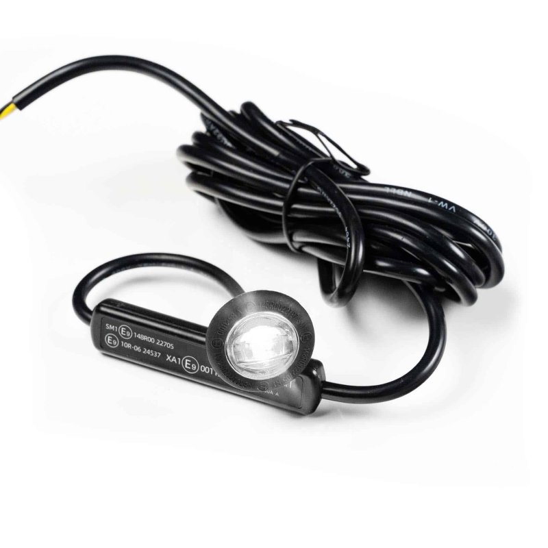 LED markeerlicht wit met R65 flitser 12-24V 200cm kabel