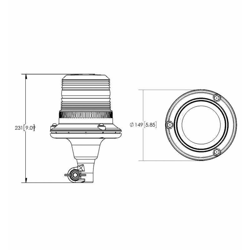 LED R65 zwaailamp groen | 12-24V | Flexi DIN ECCOLED