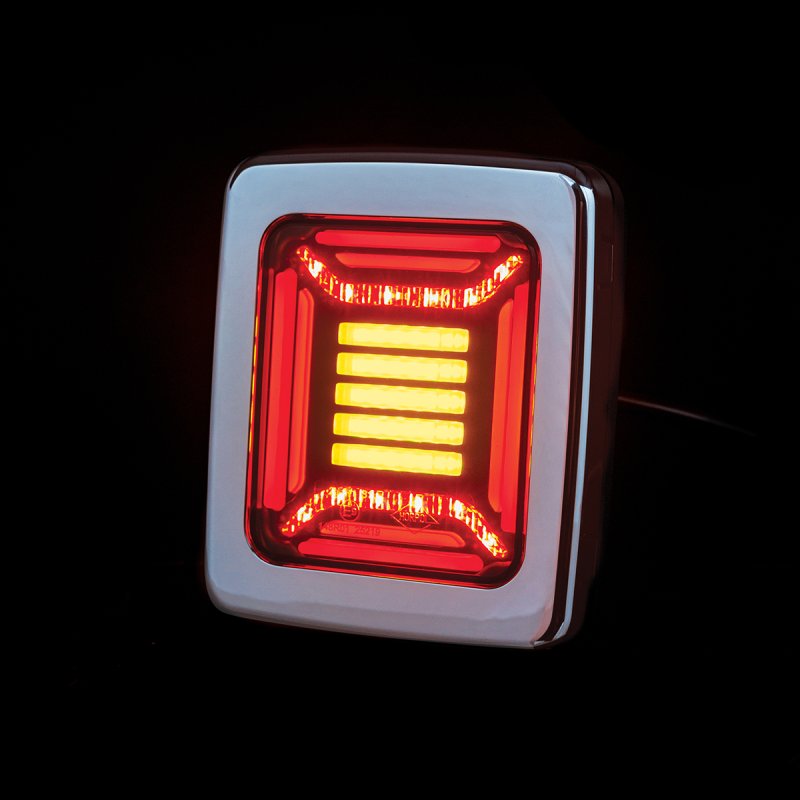 LED achterlicht | chrome | 12-24V | 100cm kabel |H+V montage