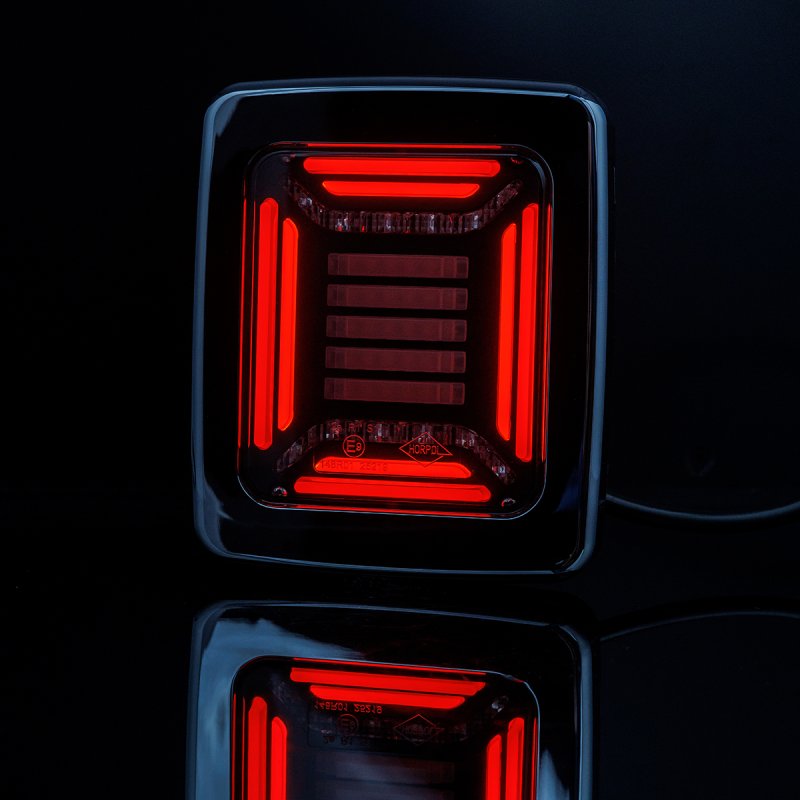 LED achterlicht | chrome | 12-24V | 100cm kabel |H+V montage