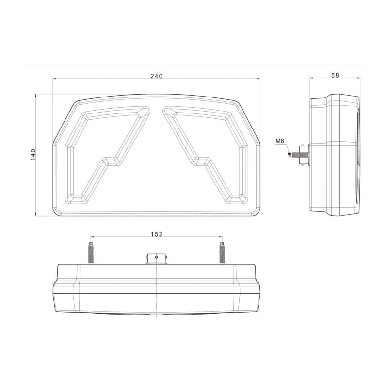 LED neon achterlicht links 12-24V - 6-PIN's