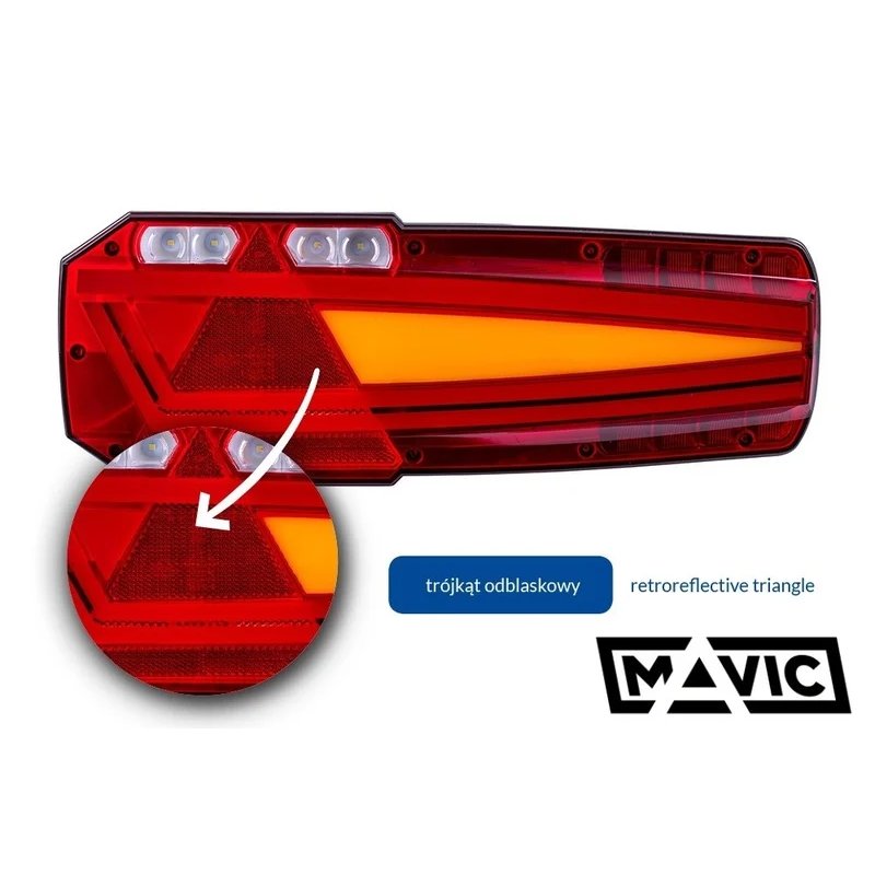 LED trailer neon trailerlicht links 12-24V 7-PIN's AMP