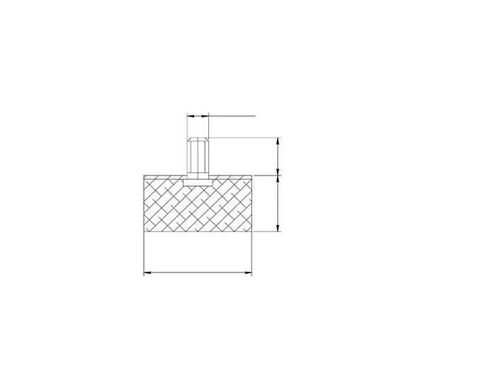 Butee caoutchouc 40 mm M10 x 28