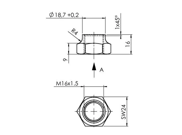Écrou de moyeu M16 x 1.5 ALKO
