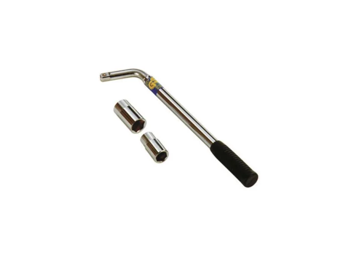 Clé demonte roue extensible avec 2 douilles doubles