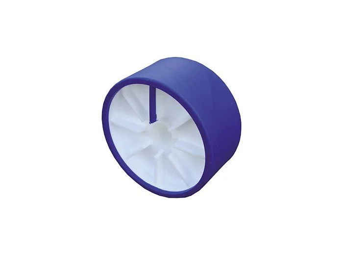 Galet plastique bleu 120x60 mm alesage 21 mm