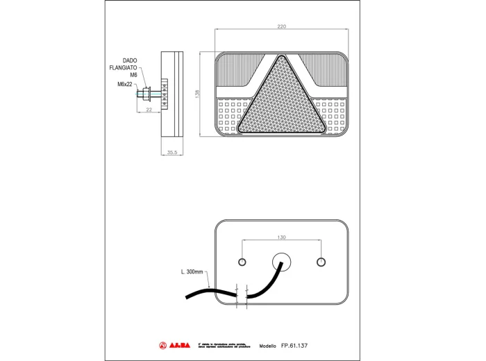 Feu LED gauche FP61 ajba