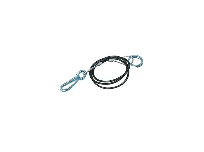 Blister câble de rupture acier 950mm mousqueton et boucle