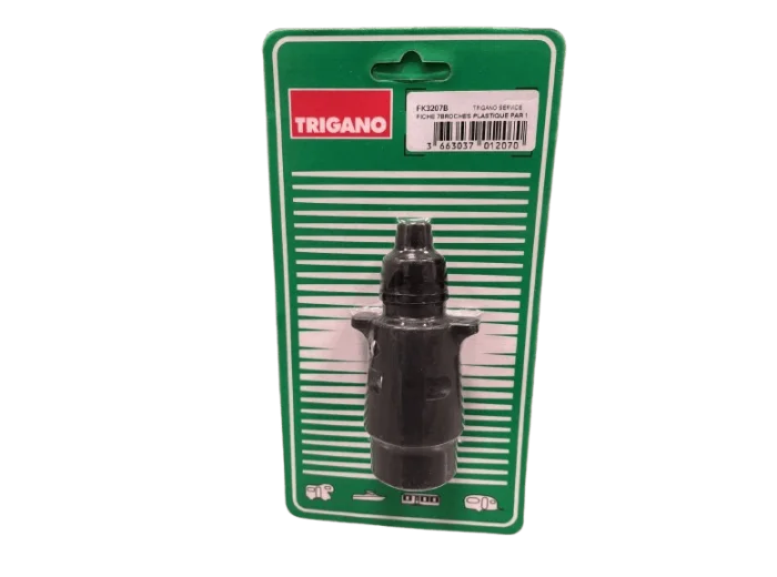 Fiche male 7 broches plastique à vis blister