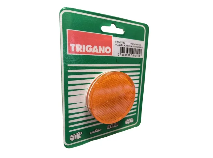 Catadioptre adhésif rond orange 60 mm ajba blister X2