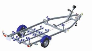 remorque porte bateau 1000kg multi-rouleaux