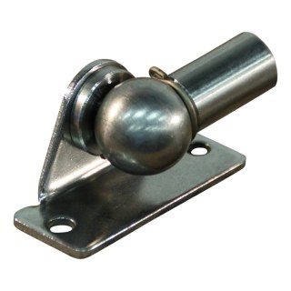 Support laterale avec boule, panne de balle et clip  de retenue BA30/K13+PF30 zingué Support d'angle, 2 trous Ø4.3mm sur 40. Hauteur 16. Boule 13, Max. 1200N. Pan PF30 (M8). Non monté.