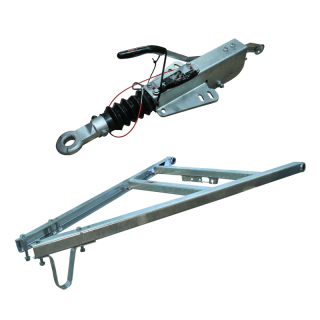 jeu de timon + frein à inertie KLZ35-B KFG35-D pour semi remorques , anneaux DIN,