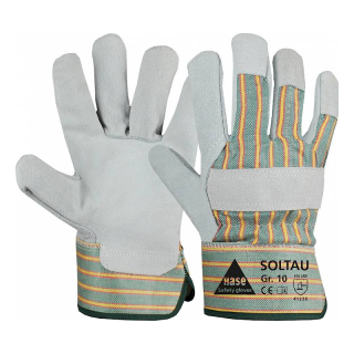 gant de travail croûte de cuir taille 12 blanc / vert-jaune
