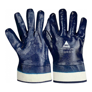 gant de travail coton avec revêtement nitrile intégral taille 11 blanc / bleu