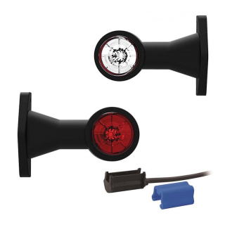 feu d'encombrement rood/wit universel DC câble 200mm, 0,75mm² 12/24V