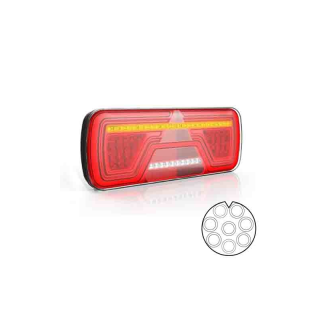 feu arrière LED baïonnette à 8 pôles droit droit 12/24V Lavaflow