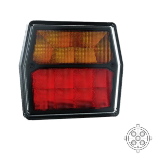 Feu arrière LED compact | 12V | 5-PIN raccordement baïonnette