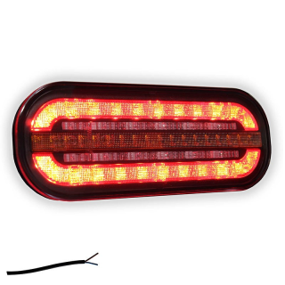 Feu arrière LED compact avec feu clignotant dynamique | 12-24V