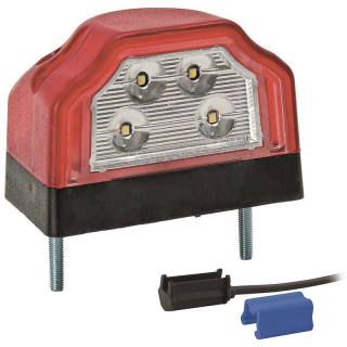 éclairage de plaque LED 12/24V DC câble 200mm, 0,75mm² rood/wit