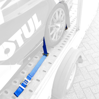 sangle d'arrimage pour transporteur de voiture bleu 35mm 2500mm polyester