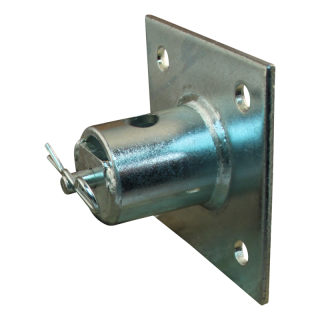 platine de fixation pour pied béquille avec tomber serrure à visser Ø51mm zingué