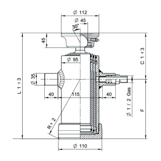 vérins téléscopiques 5ton course 893mm à 3 expansions tête soudable