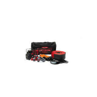 Kit d'accessoires tout-terrain comprenant : un petit compresseur, une sangle d'arbre de 9 m, 2 manilles 6 tonnes (7/8"), une poulie de mouflage 8 tonnes et une paire de gants