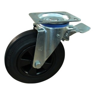 roulette pivotante avec frein 200mm série 01 ᠆ 12 plaatbevestiging met uitsparing richtingvastzetter roulement à rouleaux