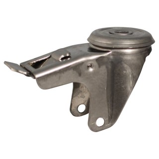roulette pivotante avec frein 100mm série 27 ᠆ 30 trou pour boulon roulement à aiguilles éxécution inox