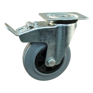 roulette pivotante avec frein 140mm serie 11 ᠆ 91 montage de la plaque palier lisse