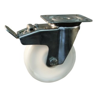roulette pivotante avec frein 125mm serie 34 ᠆ 31 montage de la plaque roulement à aiguilles éxécution inox