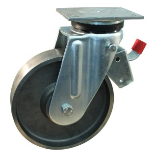 roulette pivotante avec frein 250mm serie 45 ᠆ 14 montage de la plaque roulement à billes