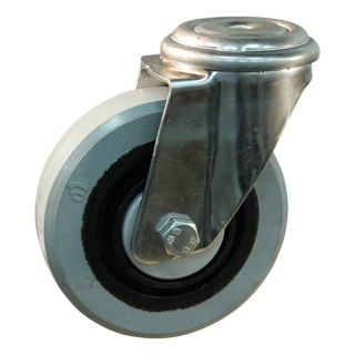 roulette pivotante 125mm série 14 ᠆ 31 trou pour boulon Roulement à billes en inox