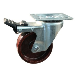 roulette pivotante avec frein 100mm serie 95 ᠆ 09 montage de la plaque palier lisse