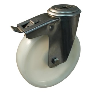 roulette pivotante avec frein 200mm serie 34 ᠆ 30 trou pour boulon roulement à aiguilles éxécution inox
