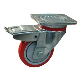 roulette pivotante avec frein 125mm serie 21 ᠆ 17 montage de la plaque roulement à billes