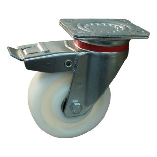roulette pivotante avec frein 125mm serie 33 ᠆ 17 montage de la plaque palier lisse