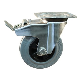 roulette pivotante avec frein 160mm serie 11 ᠆ 31 montage de la plaque roulement à aiguilles éxécution inox
