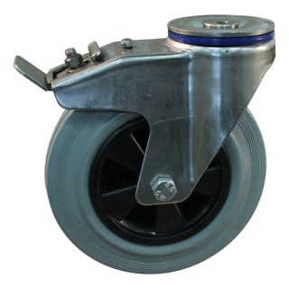 roulette pivotante avec frein 200mm serie 11 ᠆ 31 trou pour boulon roulement à aiguilles éxécution inox