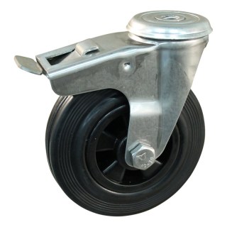 roulette pivotante avec frein 125mm série 01 ᠆ 30 trou pour boulon palier lisse