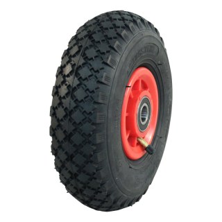 pneu + roue 3.00-4 2.10x4 ET0 NL75mm plastique S-2303 Rouge