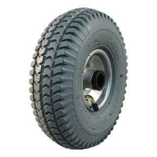 pneu + roue 3.00-4 (260x85) 2.10x4H2 ET0 roulement à rouleaux Ø25 NL75mm métal C-248 gris argent