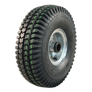 pneu + roue 4.00-4 2.10-4H2 ET0 roulement à rouleaux Ø25 NL75mm métal C-248 gris argent