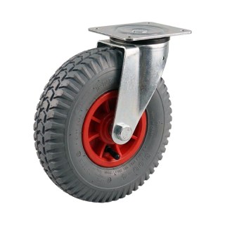 roulette pivotante 3.00-4 2.10x4 ET0 roulement à rouleaux Ø20 NL75mm plastique C-248 Rouge 91 montage de la plaque roulement à r